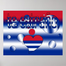 Te Extraño! Cuba Flag Colours Pop Art Poster