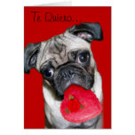 Te Quiero Tarjeta de Perro Pug Cards