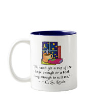 Tea & Books w Quote Two-toned Mug, 6 colours, 2 si