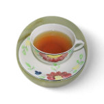 Tea cup pinback button