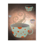 Tea cup english uk petite lovely man postcard