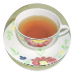 Tea cup round stickers