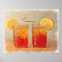 Tea for Two Southern Style Mason Jars of Sweet Tea Poster