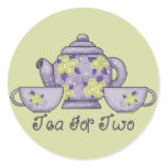 Tea For Two Round Stickers