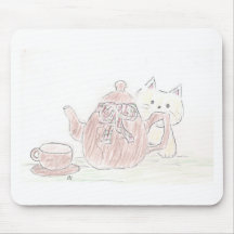 Tea Kettle Kitten Mouse Pads