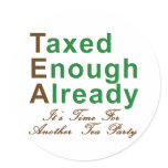 Tea Party 2009 T-Shirts, Mugs and Buttons! stickers