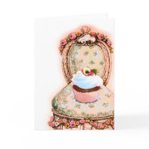 Tea Party Cupcake Design Greeting Card