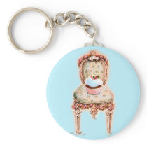 Tea Party Cupcake Design Key Chain