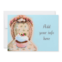 Tea Party Cupcake Victorian Invitation