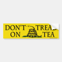 "Tea Party" "Dont Tread On Tea" bumper sticker