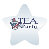 Tea Party Flag with Patriotic Teacup Stickers