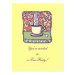Tea Party Invitation Postcard postcards