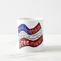 Tea Party Mission Statement on Flag Mugs