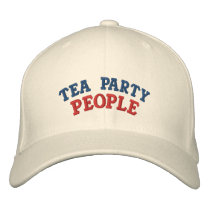 Tea Party People Embroidered Baseball Caps