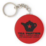 tea party - tea parties are for little girls keychains