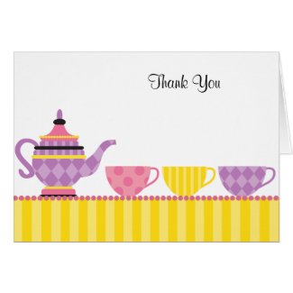 Tea Party Thank You Note Cards