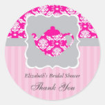 Tea Pot (Pink/Grey) Favour Seal Sticker