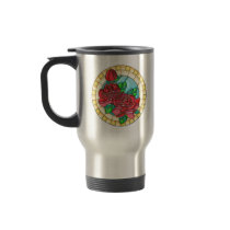 Tea Rose Trio in Circular Stained Glass Window Mug