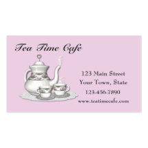 Tea Set Pink Business Card