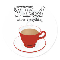 Tea Solves Everything Sticker