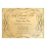 Tea Stained Vintage Wedding 1 - Bridal Tea Party Personalized Announcement