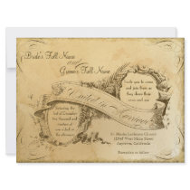 Tea Stained Vintage Wedding 1 - Invitation Invite