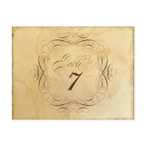 Tea Stained Vintage Wedding 1 - Table Number Cards Postcards