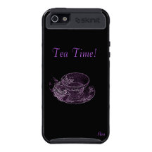 TEA TIME ARA DESIGNED CASE LAVENDER FLORAL TEA CUP iPhone 5 COVERS
