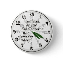 Tea Time at the Mad Hatter's Un-Birthday Party Pinback Buttons