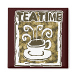 Tea Time Cup with Steam Refrigerator Magnet