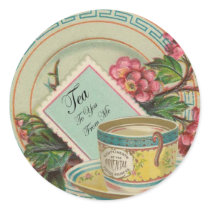 Tea Time Round Sticker