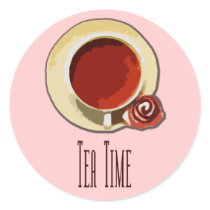 Tea Time Round Sticker