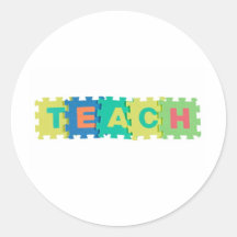 Teach Round Stickers