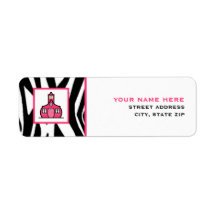 Teacher Address Label - Zebra Print
