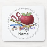 Teacher Apple Custom Name Mouse Pad