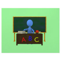 Teacher at Desk Letterhead Template