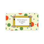 Teacher Bookplate - Polka Dots & Yellow Pencils Custom Address Labels