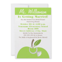Teacher Bridal Shower Invite - Green Apple & Ring