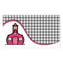 Teacher Business Card - Grey Gingham