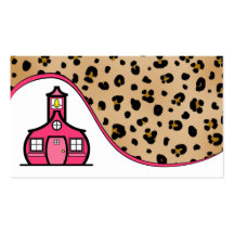 Teacher Business Card - Leopard Print