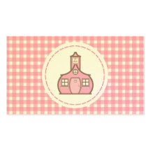 Teacher Business Card - Pink Gingham