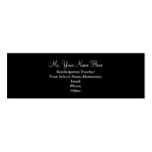 Teacher Business Card - Slim Zebra Print