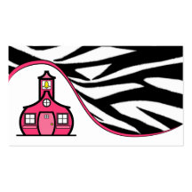 Teacher Business Card - Zebra Print