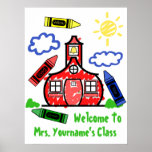 Teacher Classroom Poster - Schoolhouse & Crayons posters
