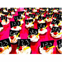 Teacher cupcake repeat on pink background photo cutout