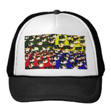 Teacher cupcake repeat pop art colours mesh hats