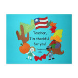 Teacher, I'm thankful for you! Postcards