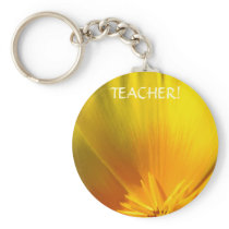 TEACHER KEYCHAINS Orange California Poppies