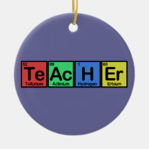 Teacher made of Elements colours Christmas Ornament