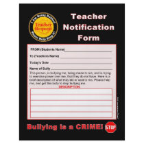 Teacher Notification Form For Bullying Flyer Design